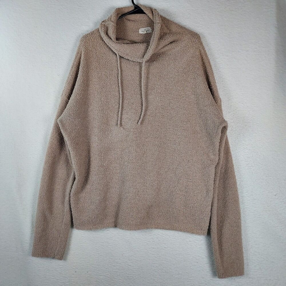 Thread and Supply Sherpa Hoodie Womens Medium Beige Pullover Cozy